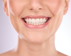 woman smiling wide
